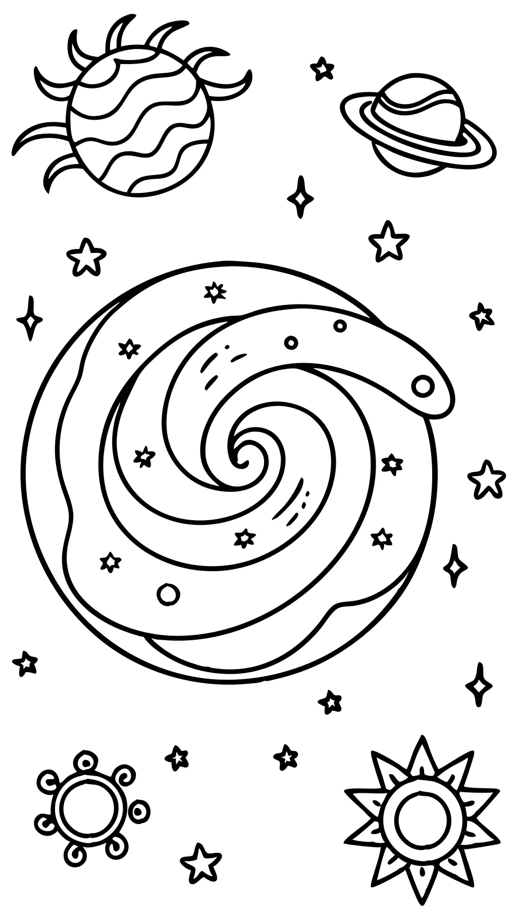 galaxy space coloring pages